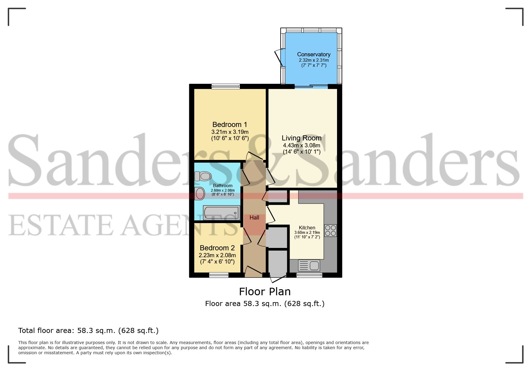 2 bedroom terraced bungalow For Sale in Bidford-on-avon, Alcester - Floor Plans