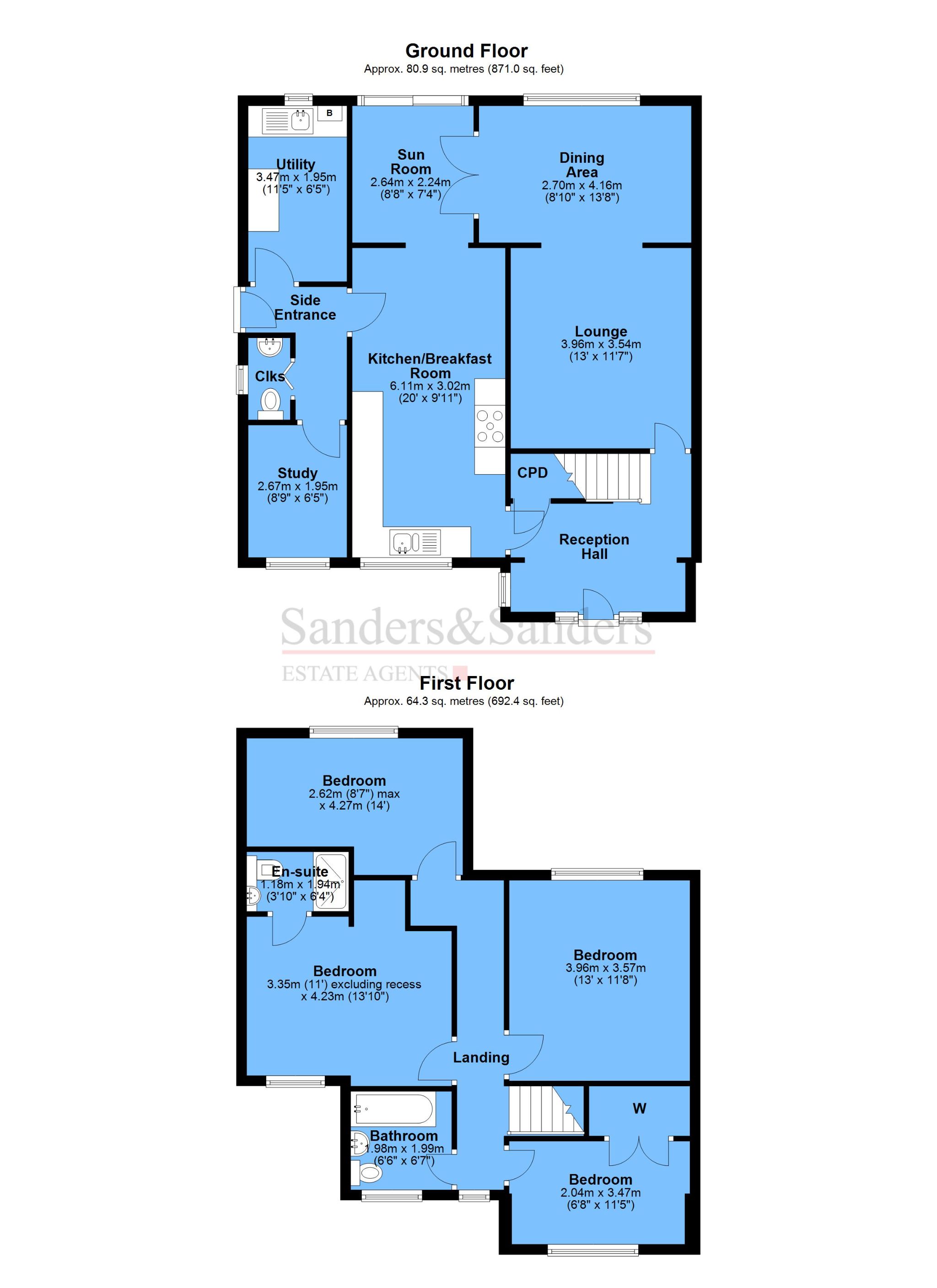 4 bedroom semi-detached house For Sale Alcester - Floor Plans
