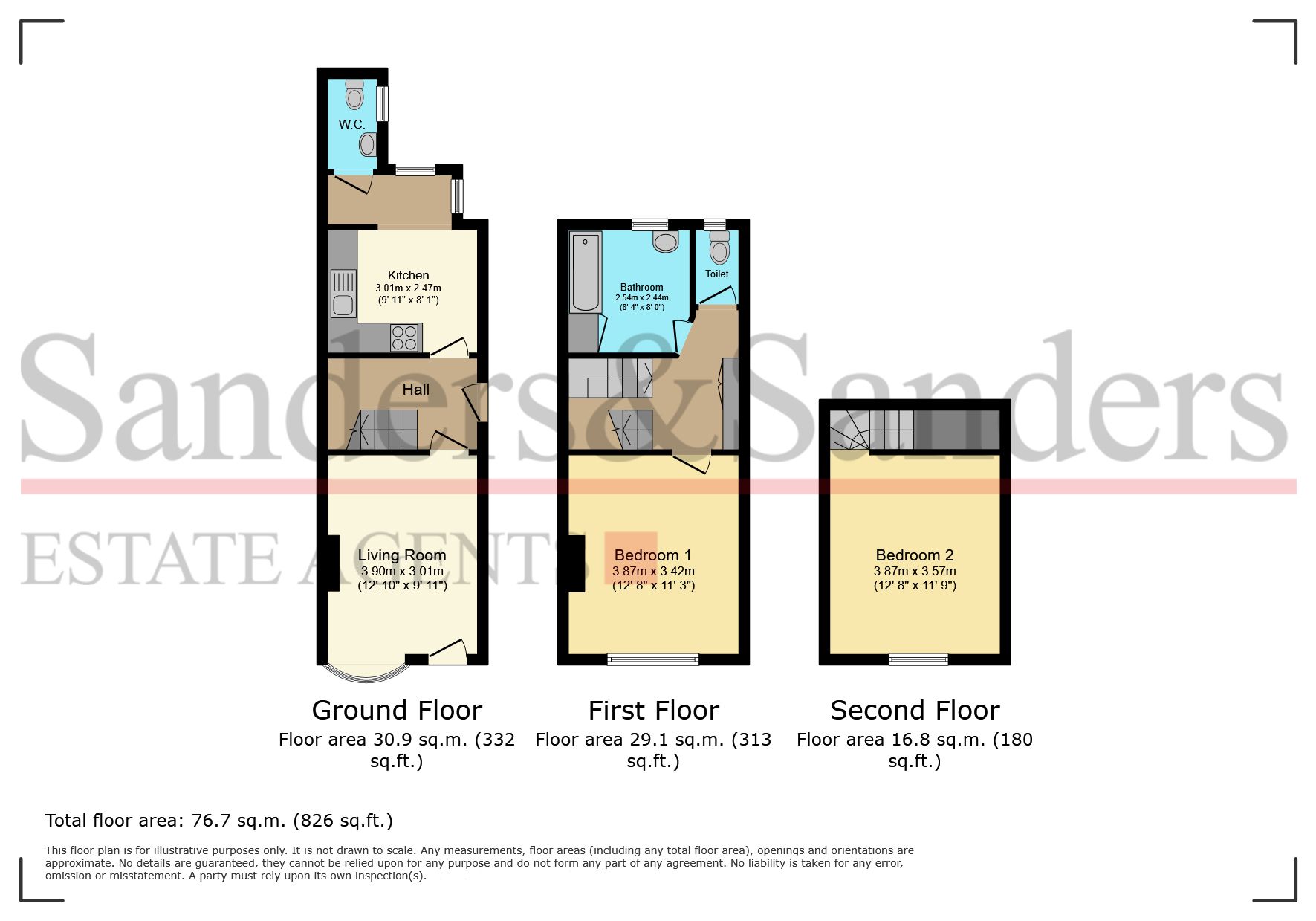 2 bedroom cottage house For Sale Alcester - Floor Plans