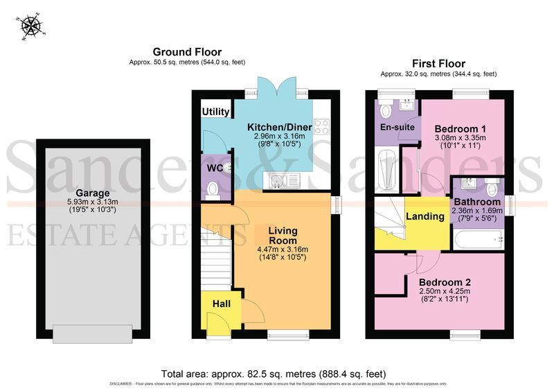 2 bedroom semi-detached house For Sale in Bidford-on-avon, Alcester - Floor Plans