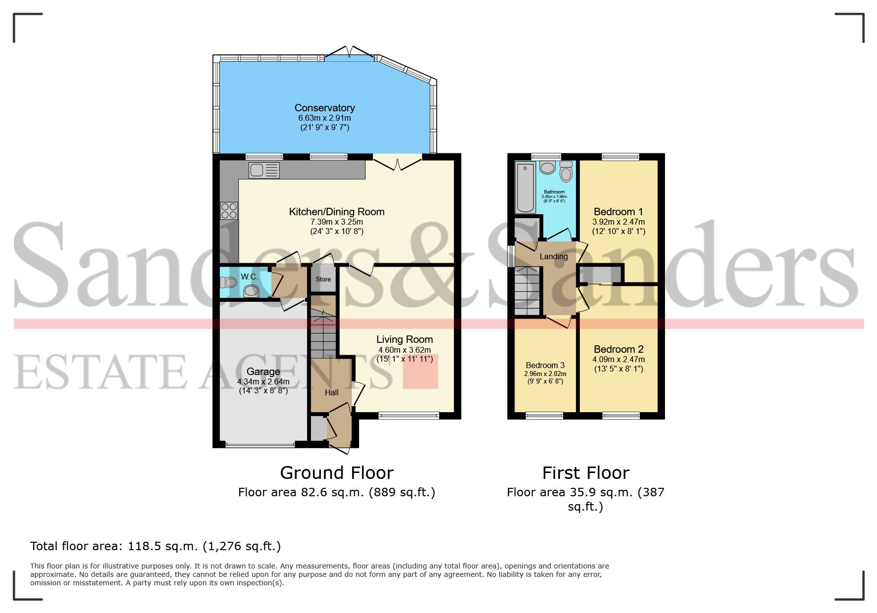 3 bedroom semi-detached house For Sale in Bidford-on-avon, Alcester - Floor Plans