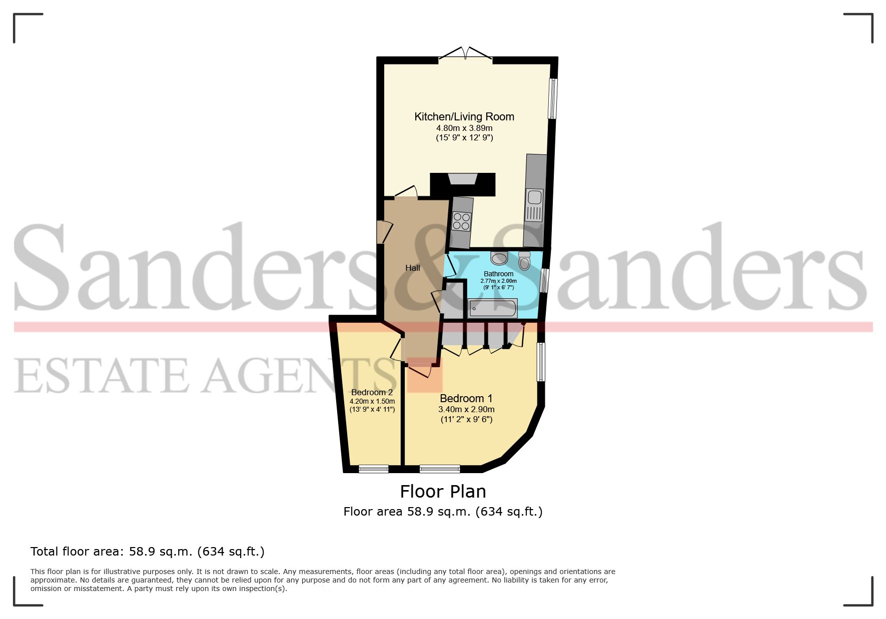 2 bedroom ground floor flat/apartment To Let in Bidford On Avon, Alcester - Floor Plans