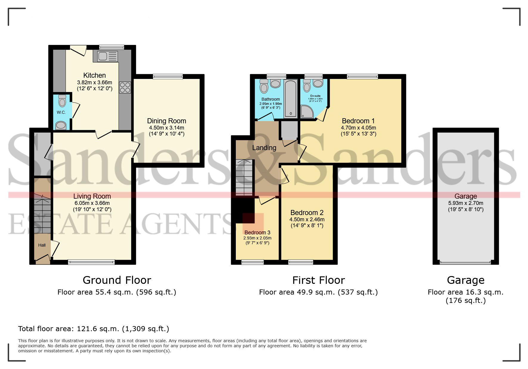 3 bedroom mid terraced house For Sale Alcester - Floor Plans