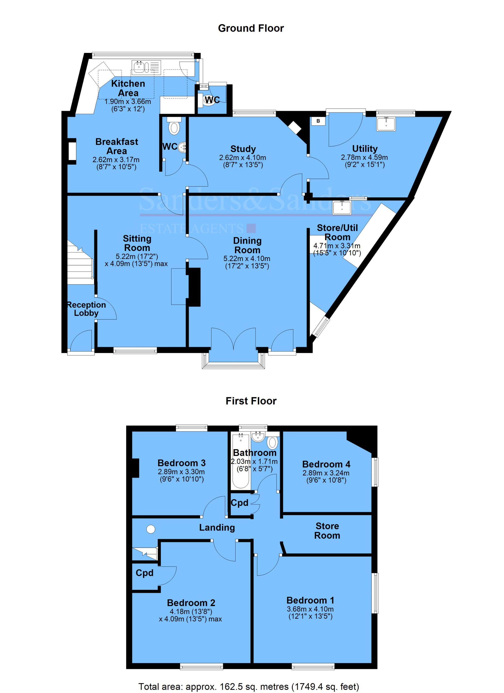4 bedroom end terraced house For Sale Alcester - Floor Plans