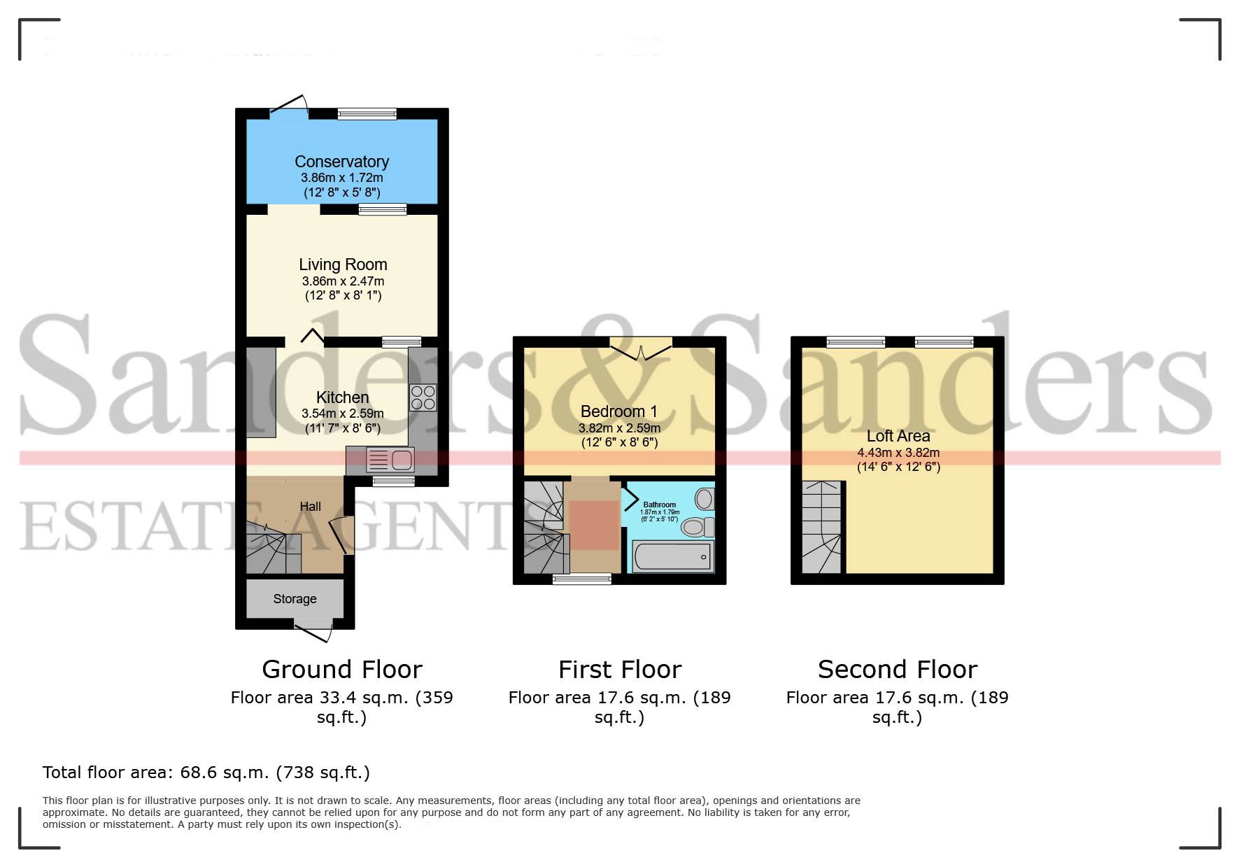 1 bedroom mid terraced house For Sale in Bidford-on-avon, Alcester - Floor Plans
