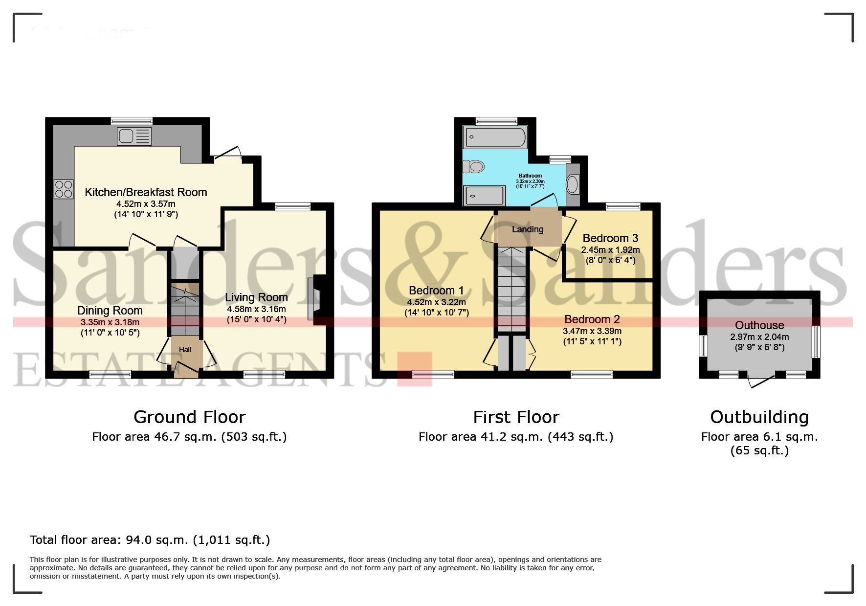 3 bedroom semi-detached house For Sale in Cookhill, Alcester - Floor Plans