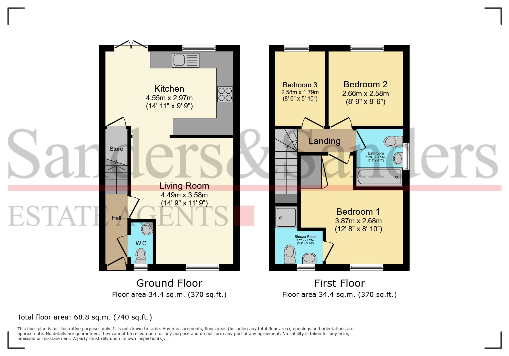 3 bedroom semi-detached house To Let in Bidford On Avon, Alcester - Floorplans