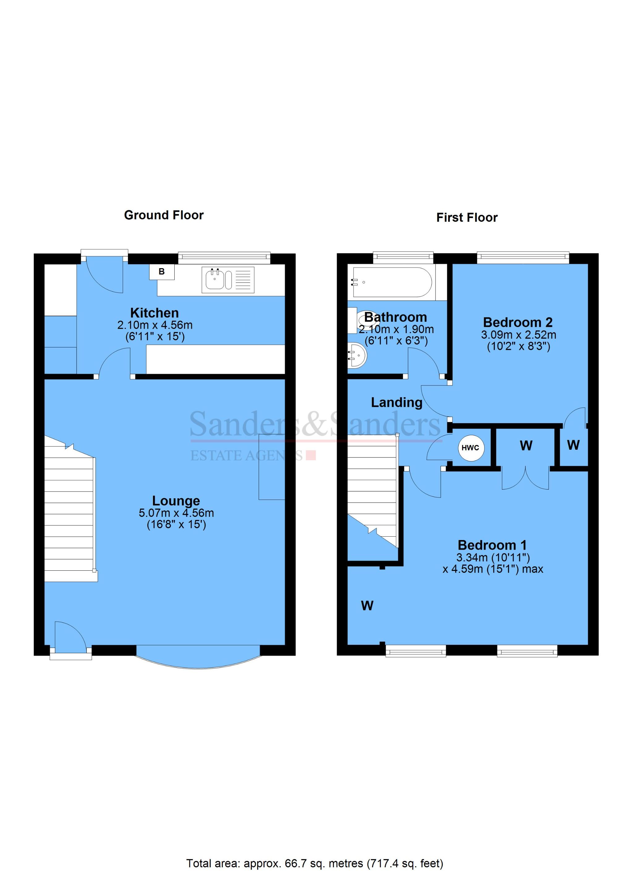 2 bedroom end terraced house For Sale Alcester - Floor Plans