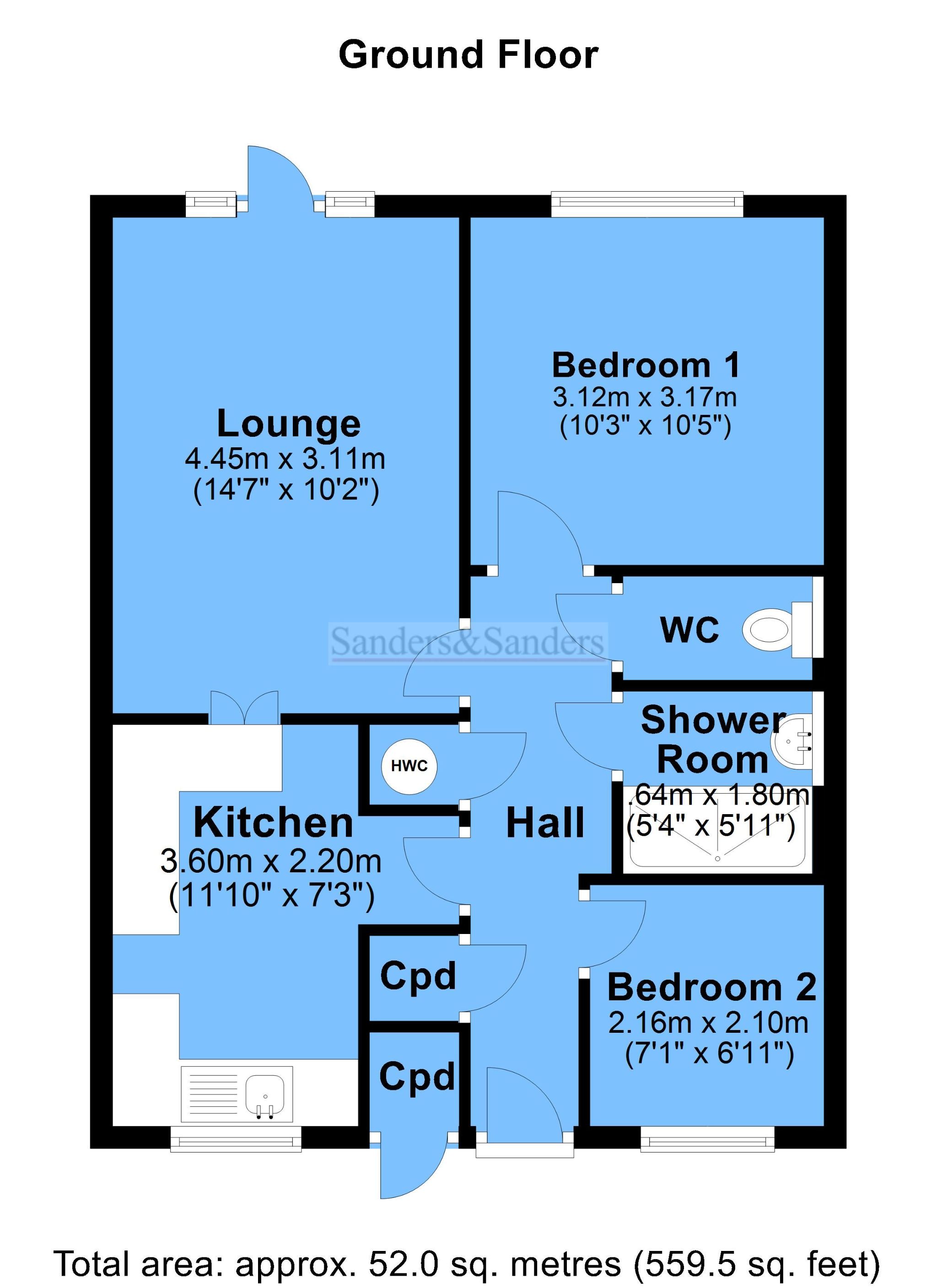2 bedroom terraced bungalow For Sale in Bidford-on-avon, Alcester - Floor Plans