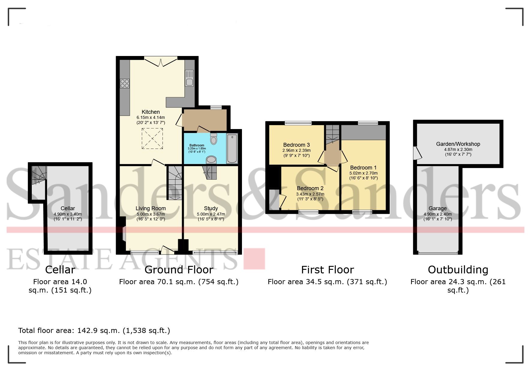 3 bedroom cottage house For Sale in Broom, Alcester - Floor Plans