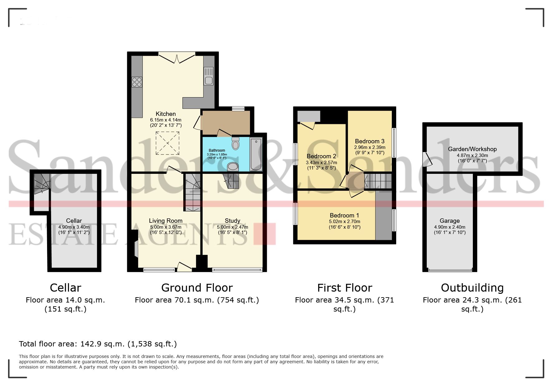 3 bedroom cottage house For Sale in Broom, Alcester - Floor Plans