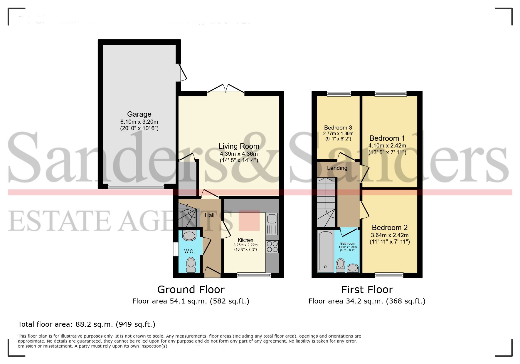 3 bedroom semi-detached house For Sale in Bidford On Avon, Alcester - Floor Plans