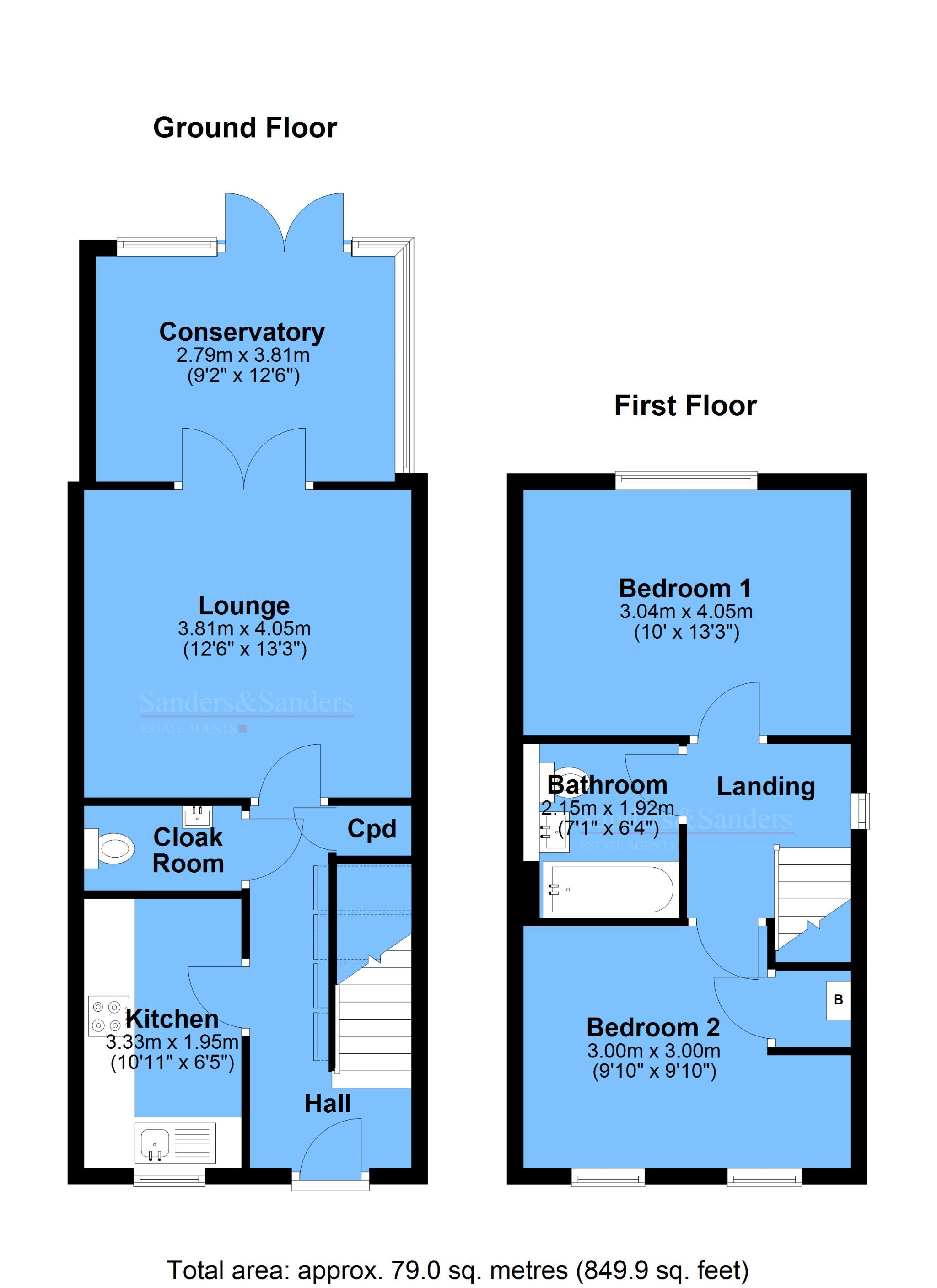 2 bedroom semi-detached house For Sale Stratford-upon-avon - Floor Plans