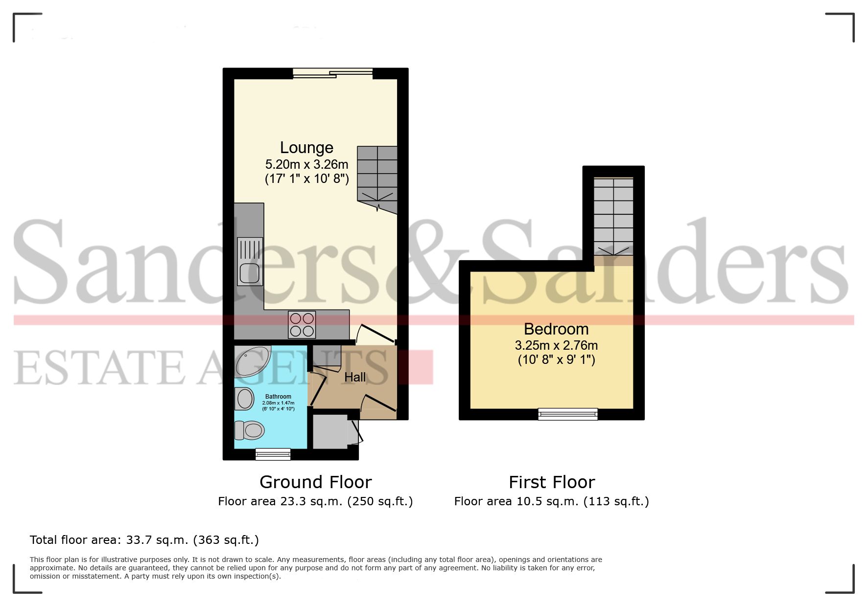 1 bedroom mid terraced house For Sale Alcester - Floor Plans