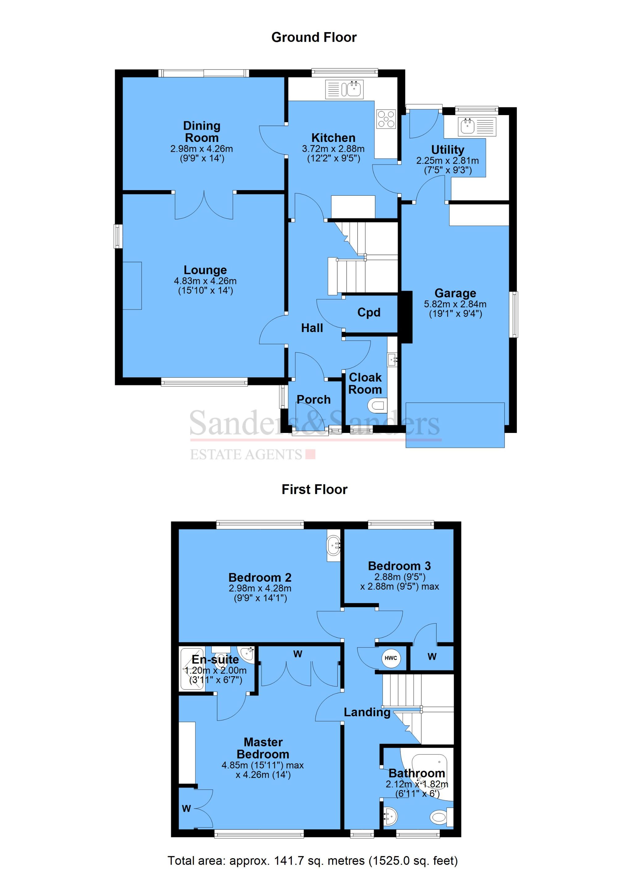 3 bedroom detached house For Sale in New End, Astwood Bank, Redditch - Floor Plans