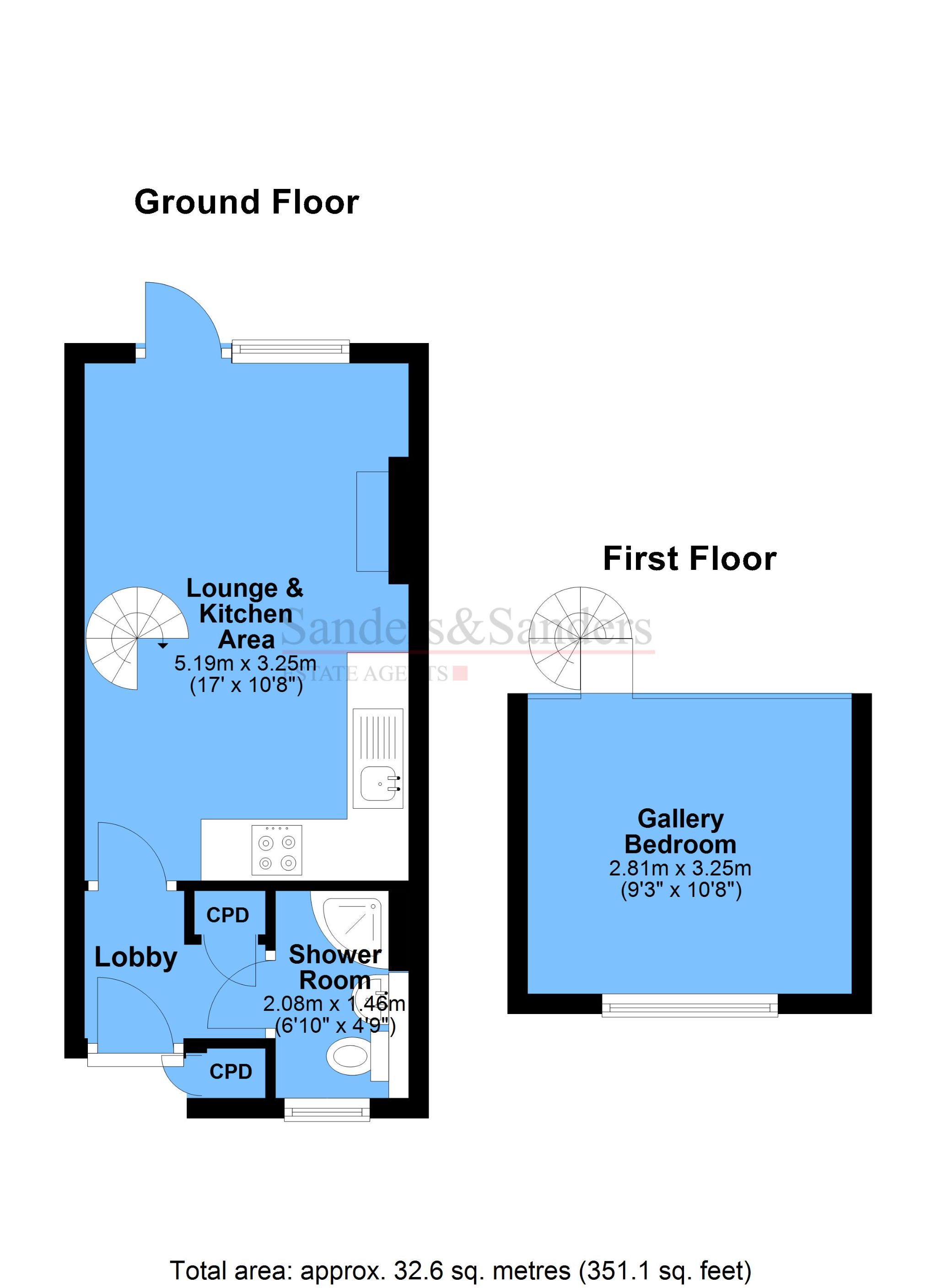 1 bedroom mid terraced house For Sale Alcester - Floor Plans