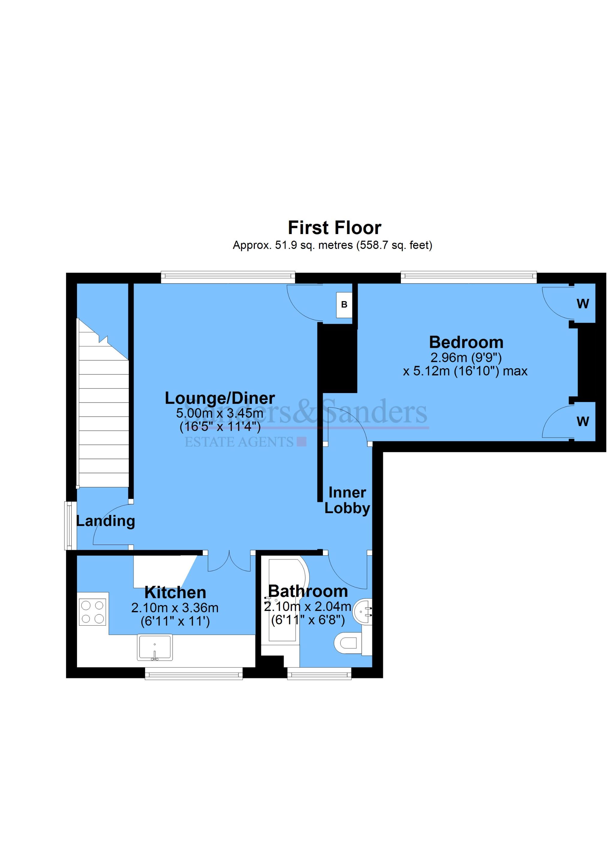 1 bedroom maisonette flat/apartment For Sale Alcester - First Floor Floor Plan