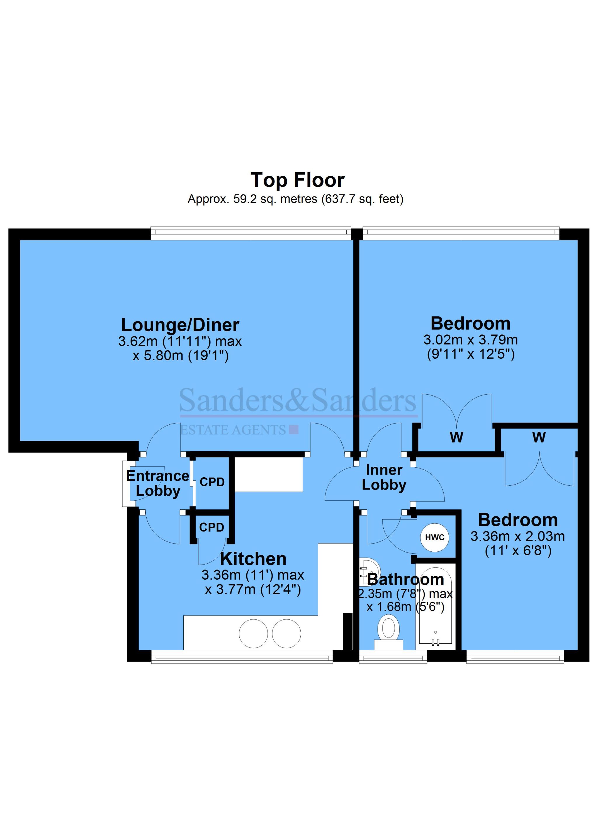 2 bedroom apartment flat/apartment For Sale in Glover Street, Redditch - Floor Plan
