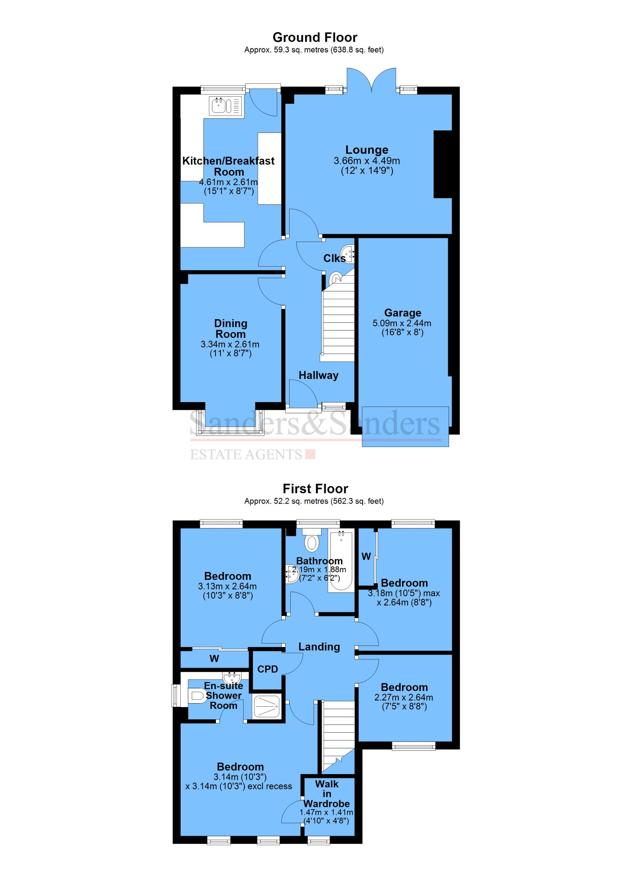 4 bedroom detached house For Sale Alcester - Floor Plans