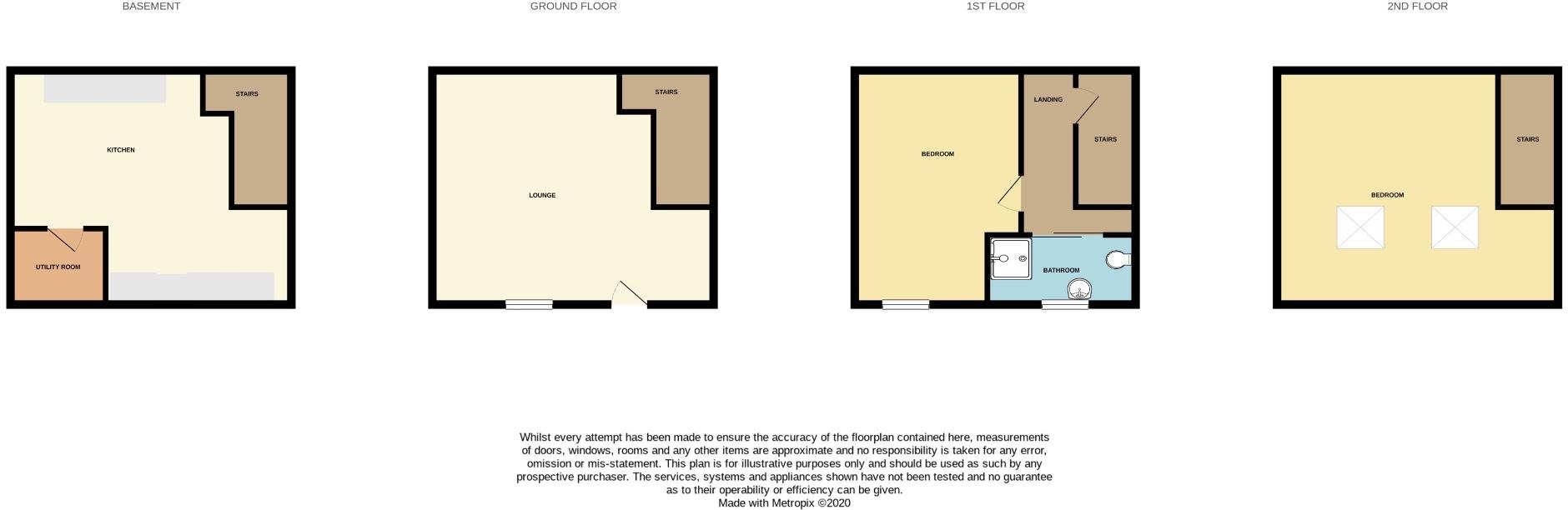 2 bedroom mid terraced house For Sale in Hebden Bridge - Floorplan 1.
