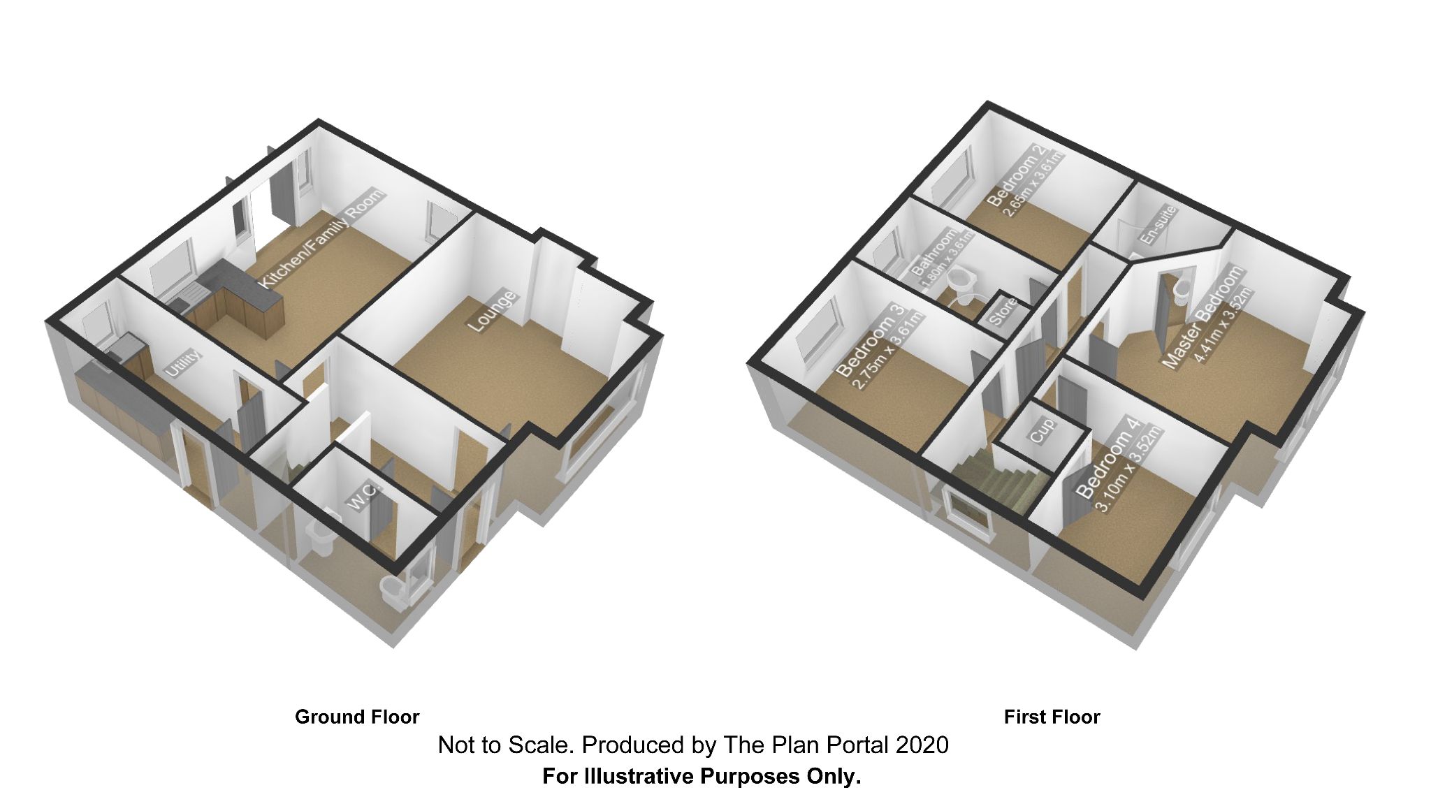 4 bedroom detached house For Sale in Antrim - Floorplan 1