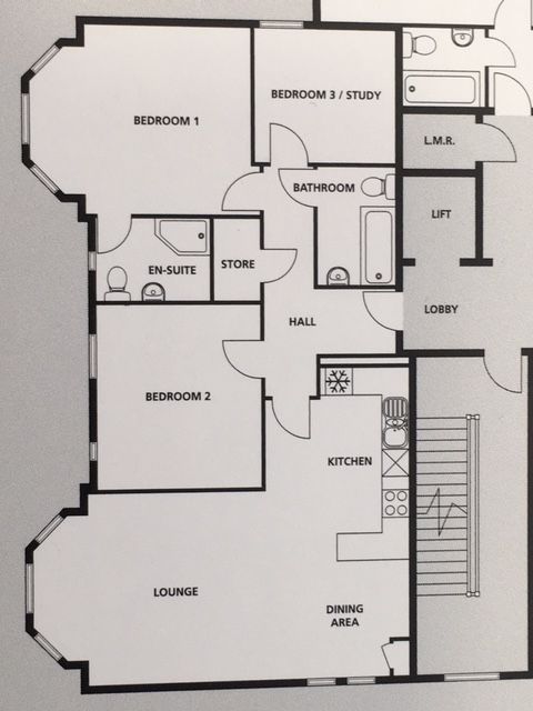 3 bedroom apartment flat/apartment SSTC in Sale - Floorplan.