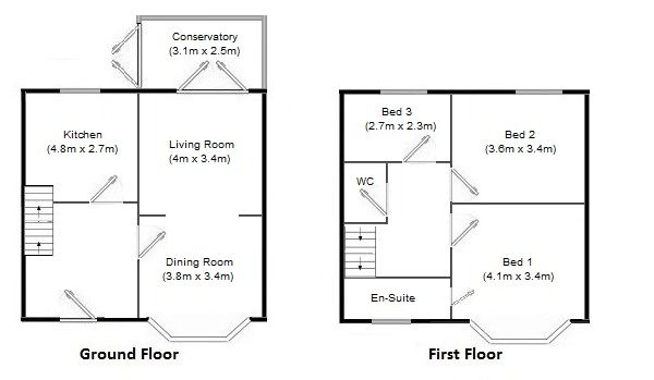 3 bedroom semi-detached house Under Offer in Manchester - Floorplan 1.