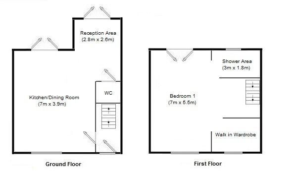 1 bedroom mid terraced house Sale Agreed in Manchester - Floorplan 1.