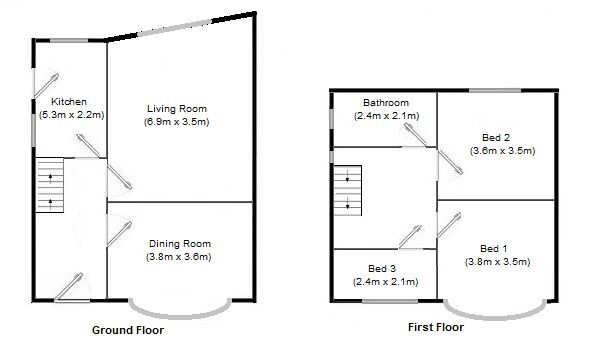 3 bedroom semi-detached house SSTC in Manchester - Floorplan 1.