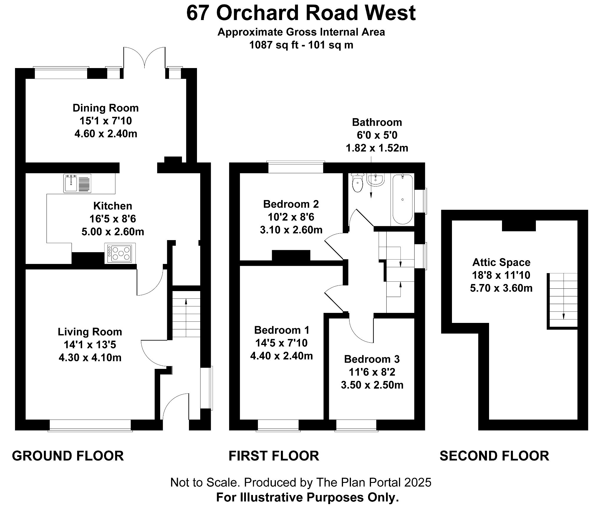 3 bedroom end terraced house For Sale in Manchester - Floorplan 1.