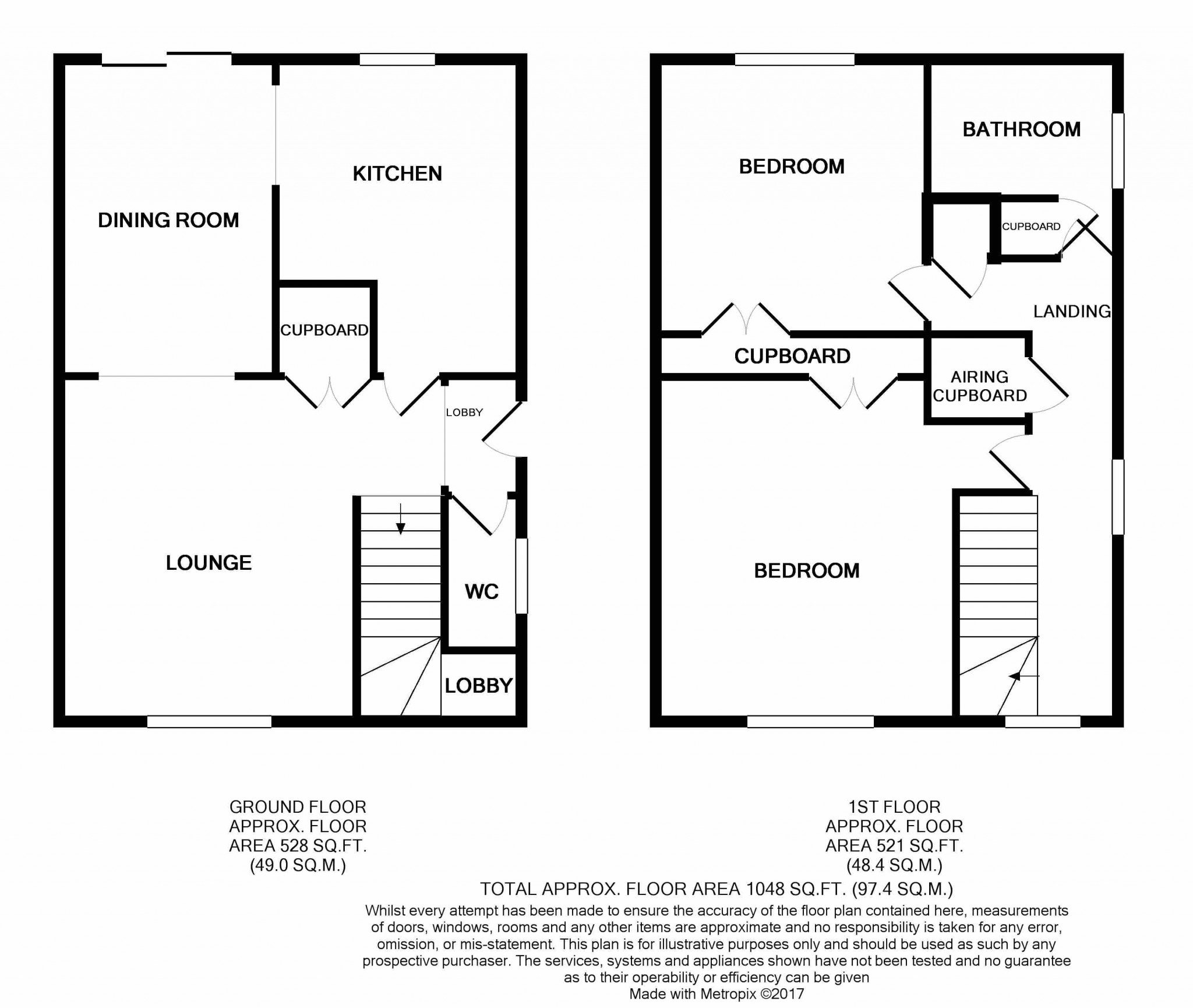 2 bedroom semi-detached house SSTC in Rendlesham, Woodbridge - Floorplan 1