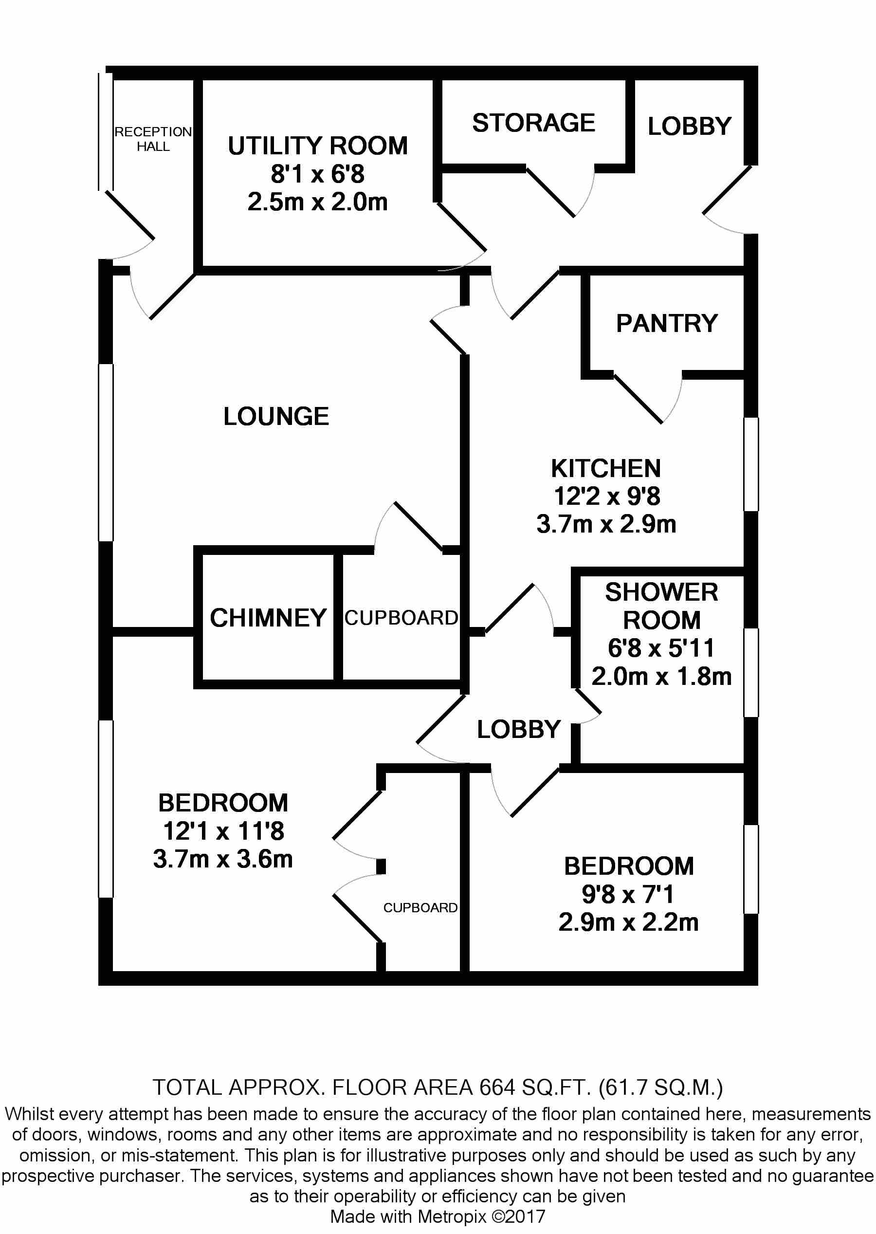 2 bedroom terraced bungalow SSTC in Melton, Woodbridge - floorplan 1