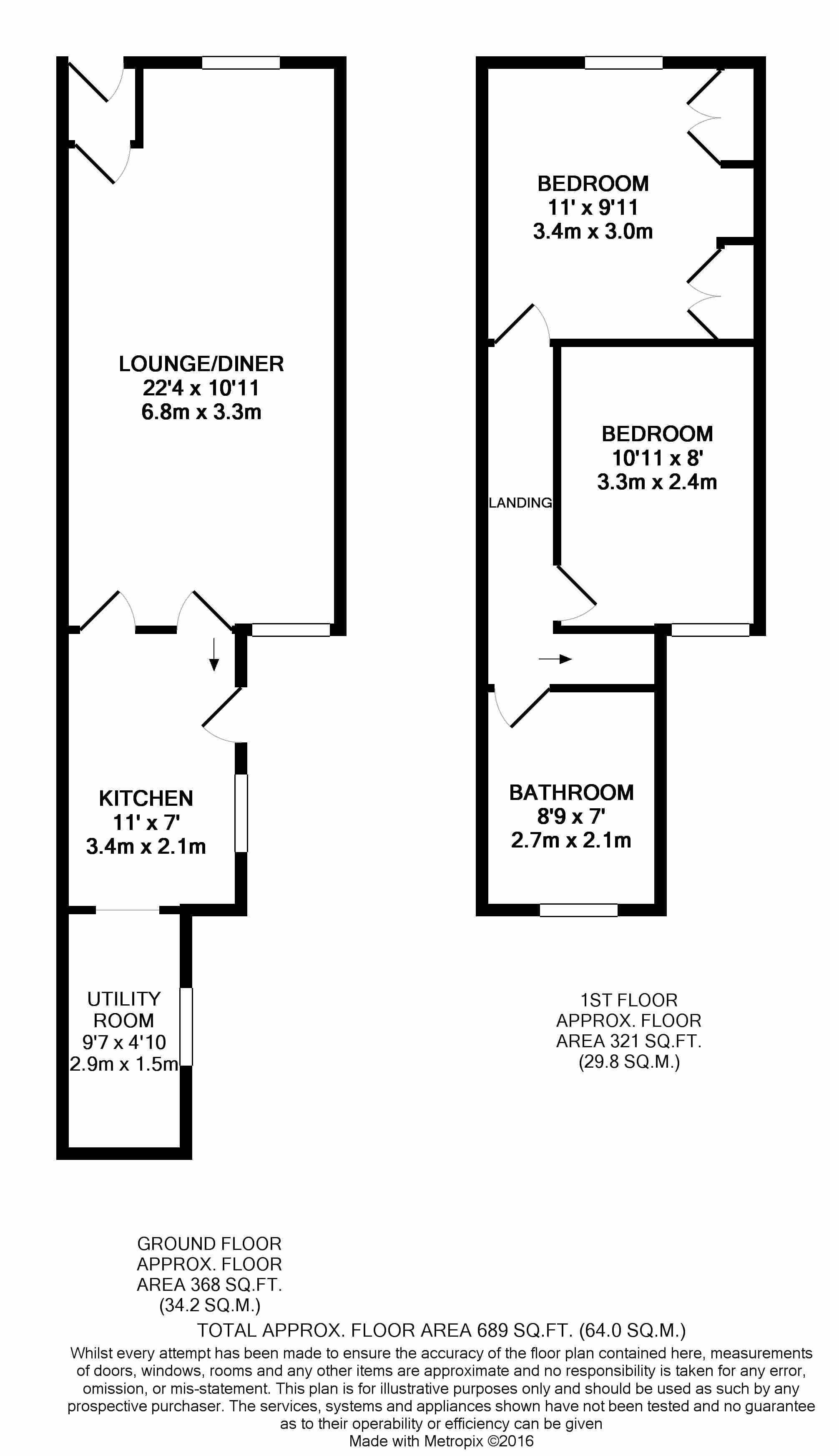 2 bedroom mid terraced house SSTC in Ipswich - floorplan 1