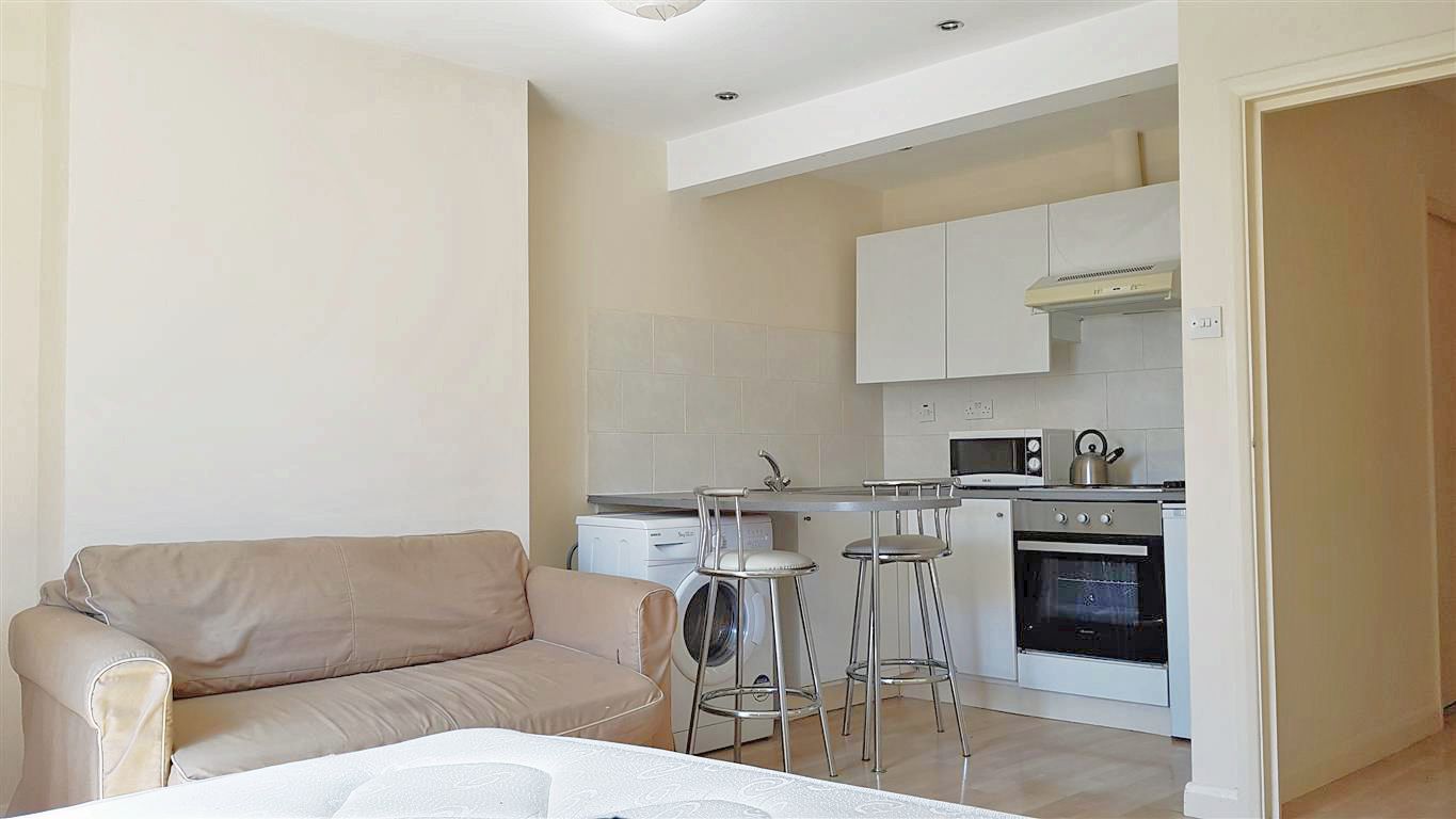 1 bedroom studio flat/apartment To Let in London - Kitchen with Washing Machine