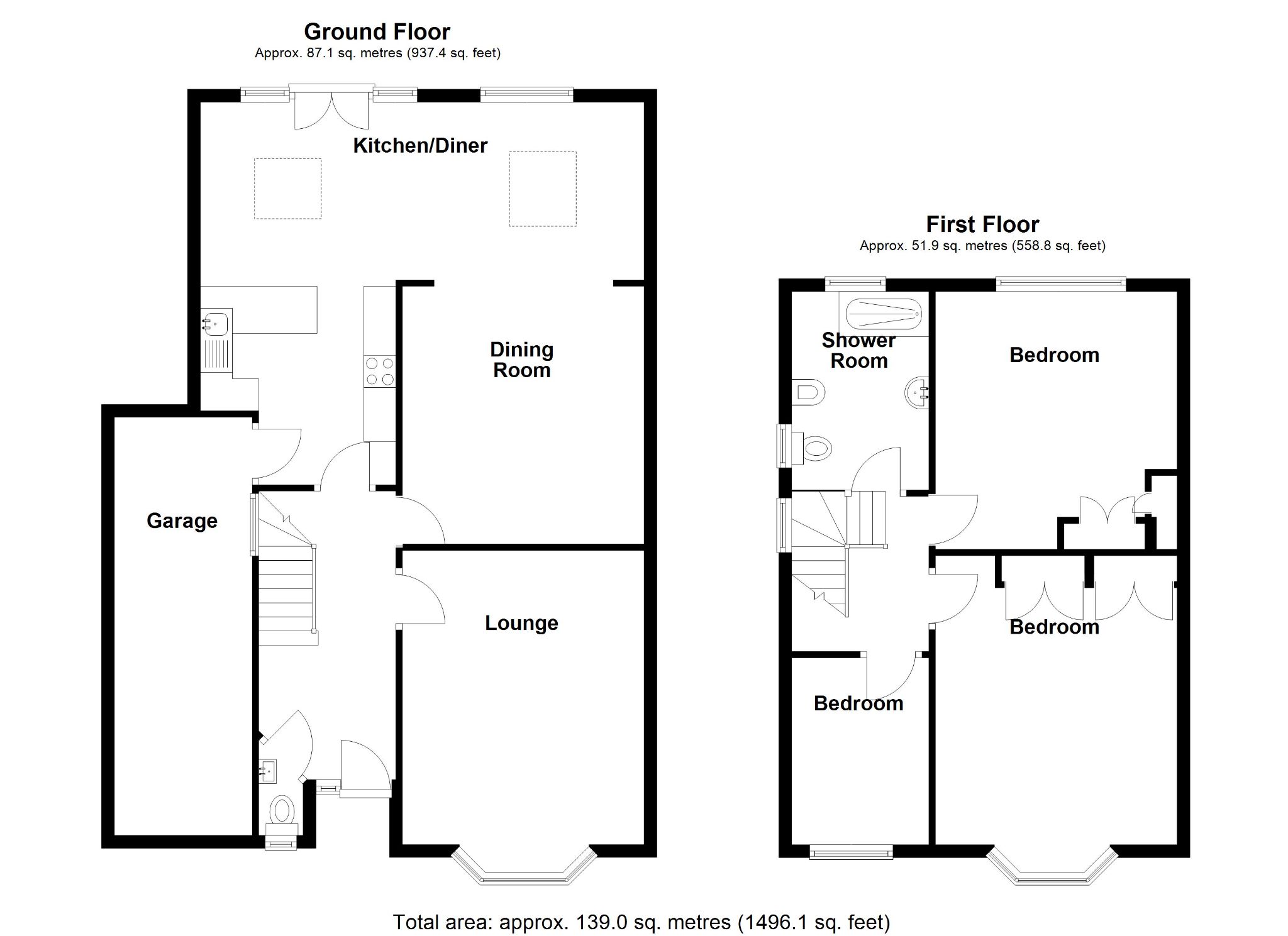 3 bedroom semi-detached house For Sale in Solihull - Floorplan 1.