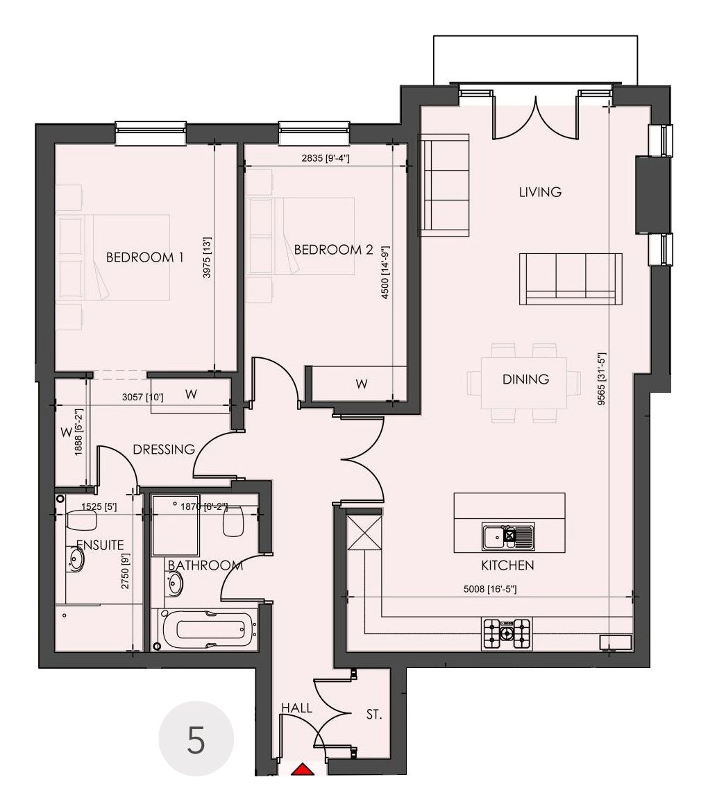 2 bedroom apartment flat/apartment SSTC in Solihull - Floorplan 1.