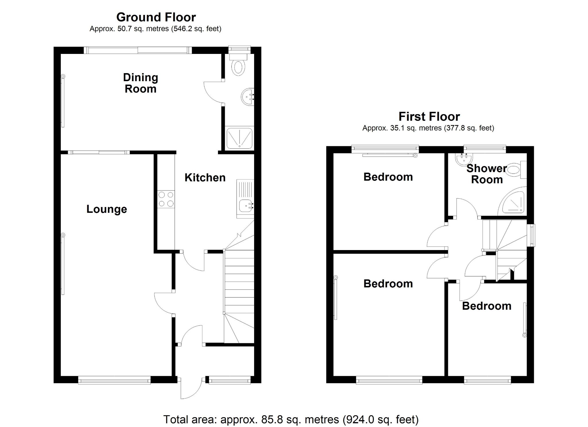 3 bedroom end terraced house To Let in Solihull - Floorplan 1.