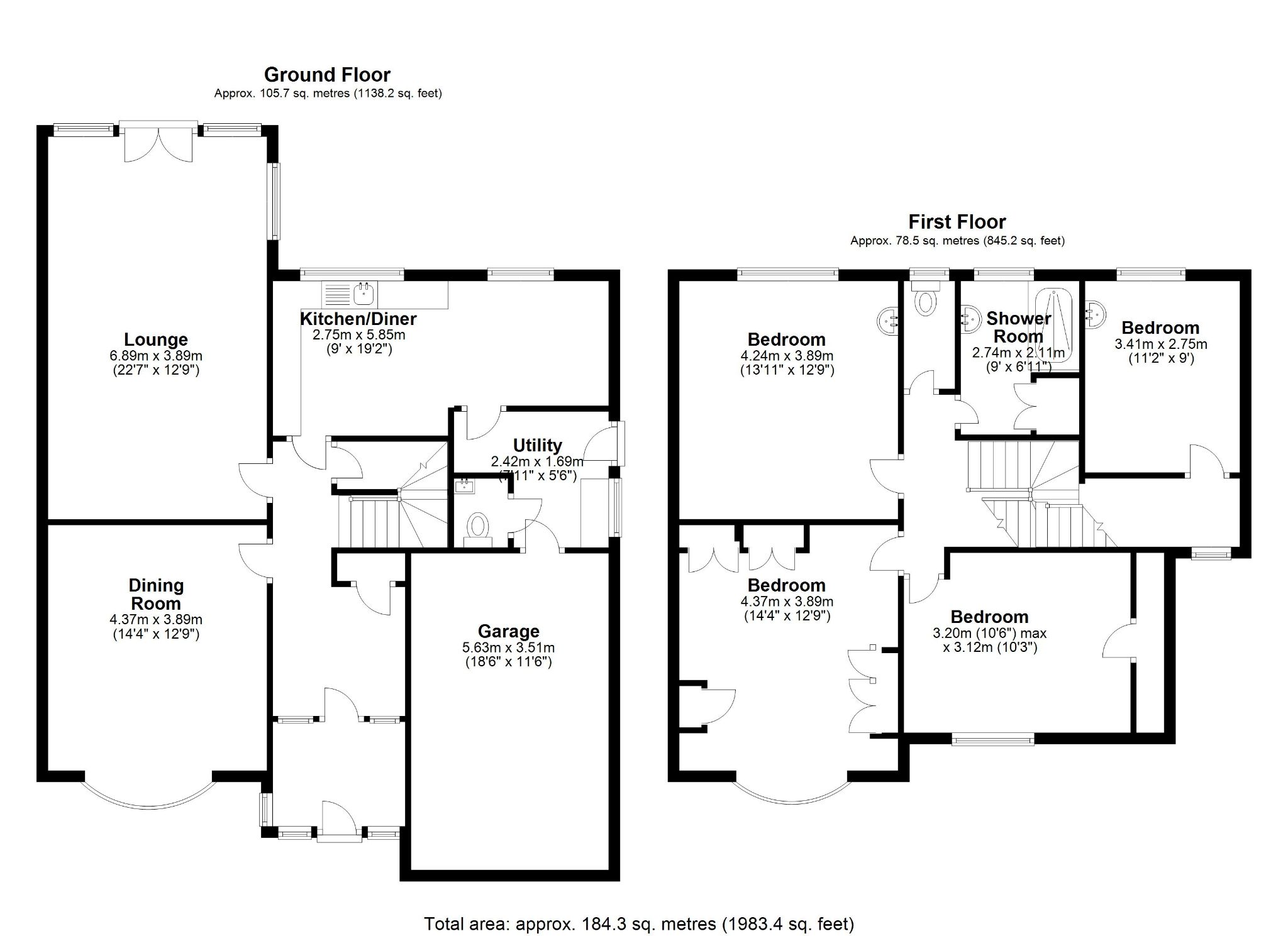 4 bedroom detached house For Sale in Solihull - Floorplan 1.