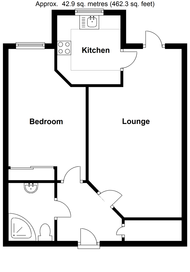 1 bedroom apartment flat/apartment For Sale in Solihull - Floorplan 1.