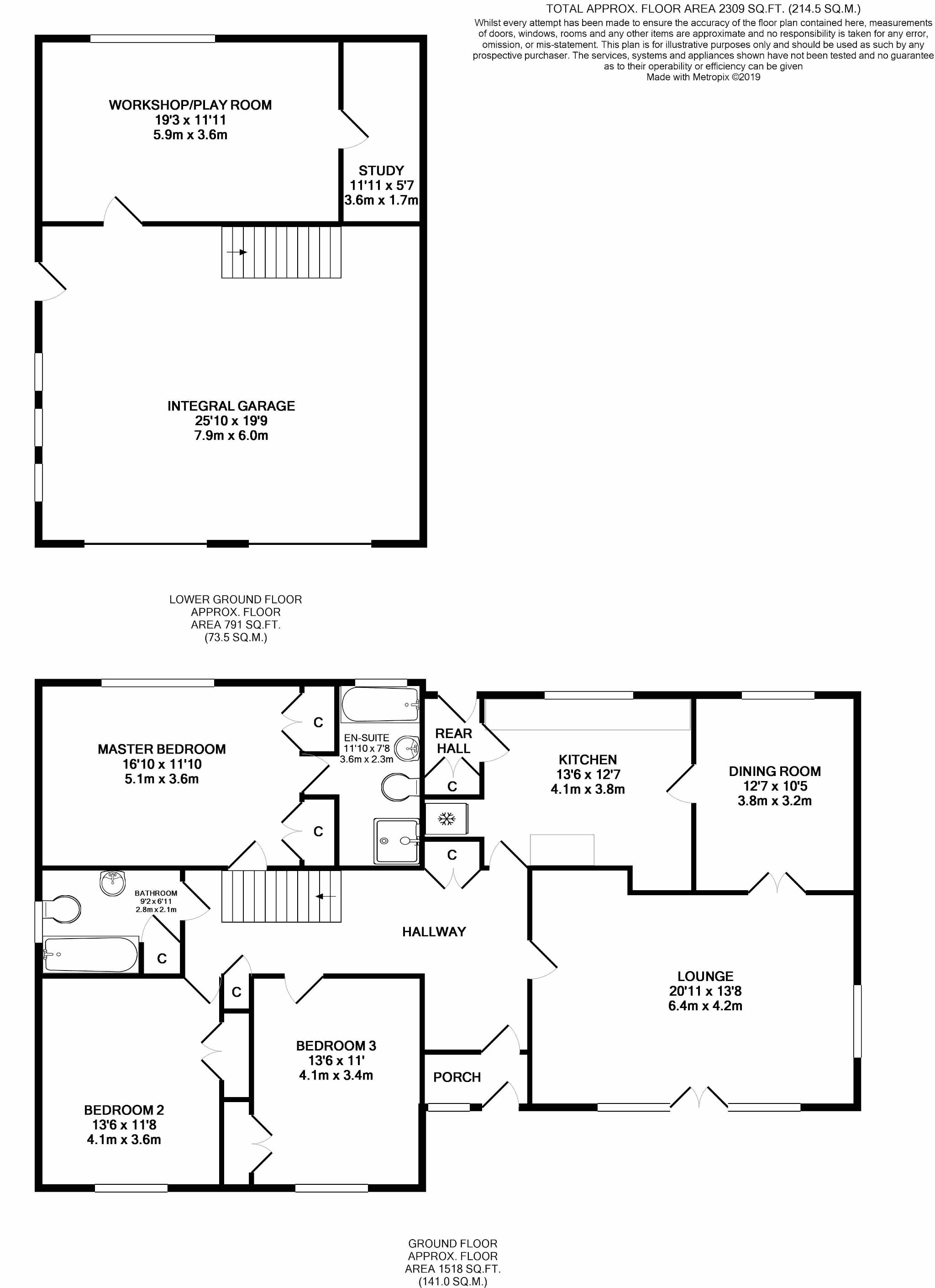 3 bedroom detached bungalow For Sale in Douglas - Floorplan 1