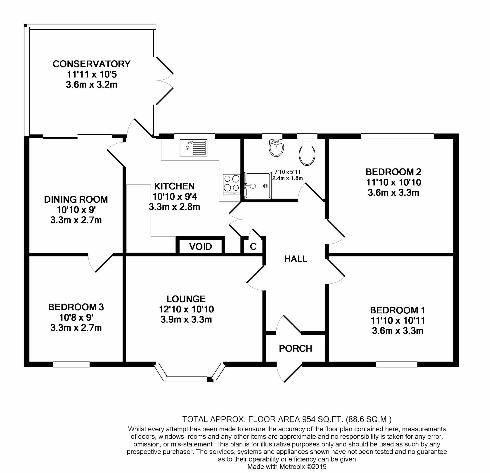 3 bedroom detached bungalow For Sale in Ramsey - Floorplan 1