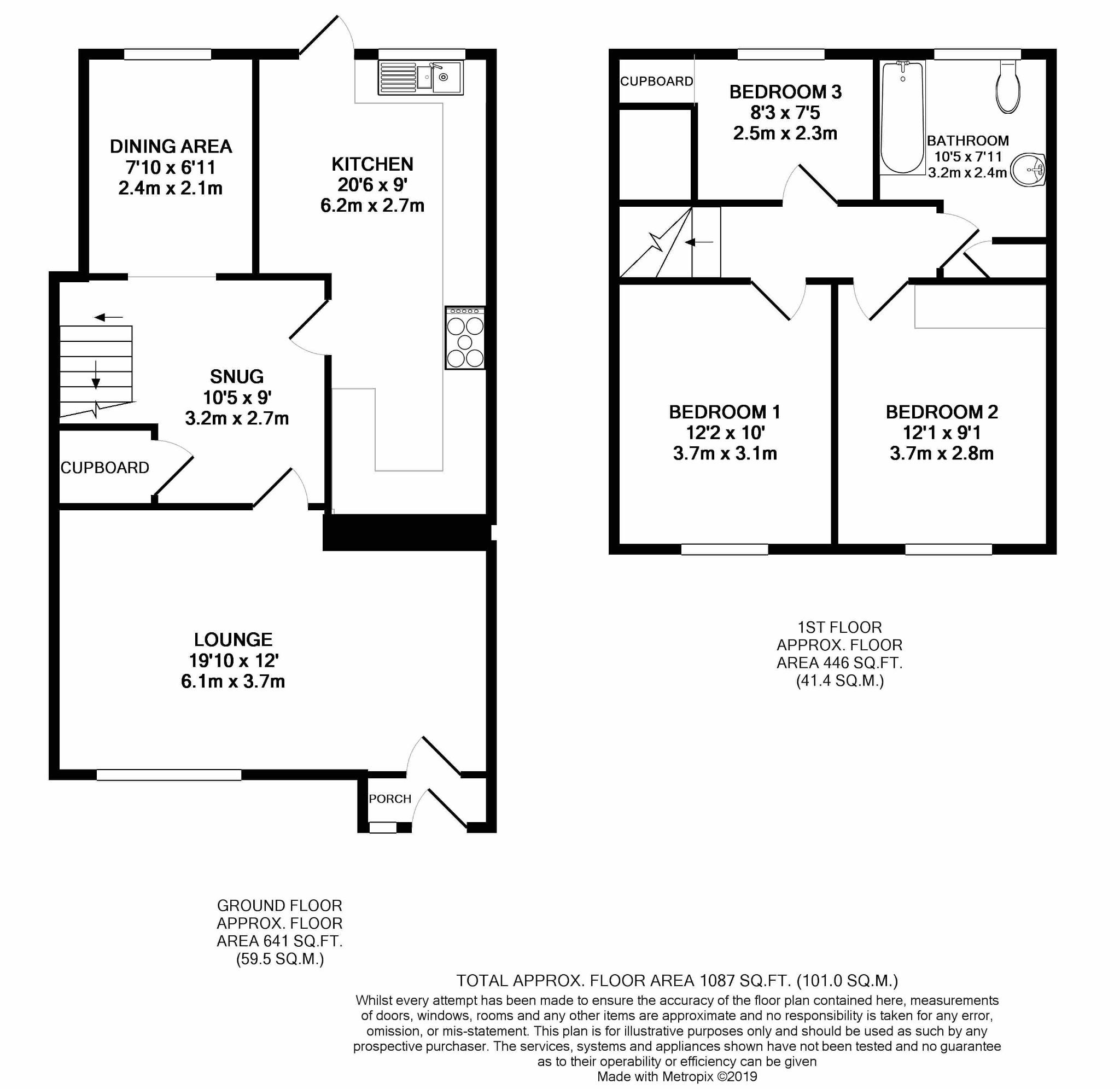 3 bedroom mid terraced house For Sale in Onchan - Floorplan 1