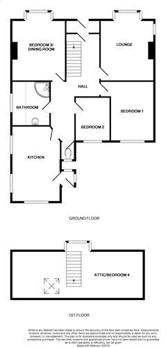 3 bedroom detached bungalow For Sale in Port St. Mary - Floorplan 1