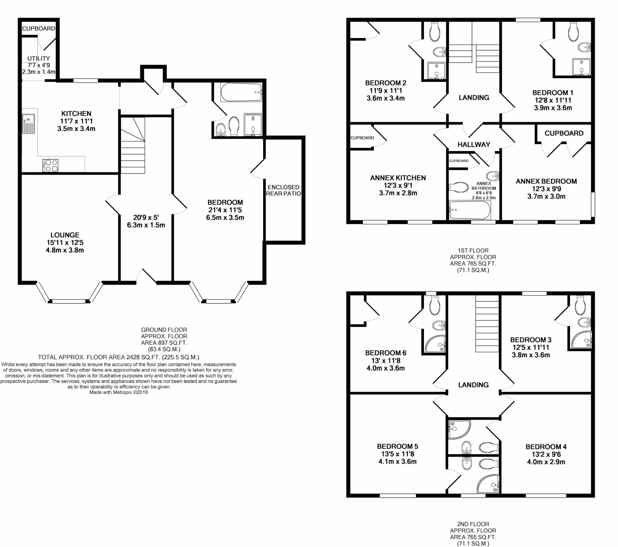 8 bedroom guest house For Sale in Douglas - Floorplan 1