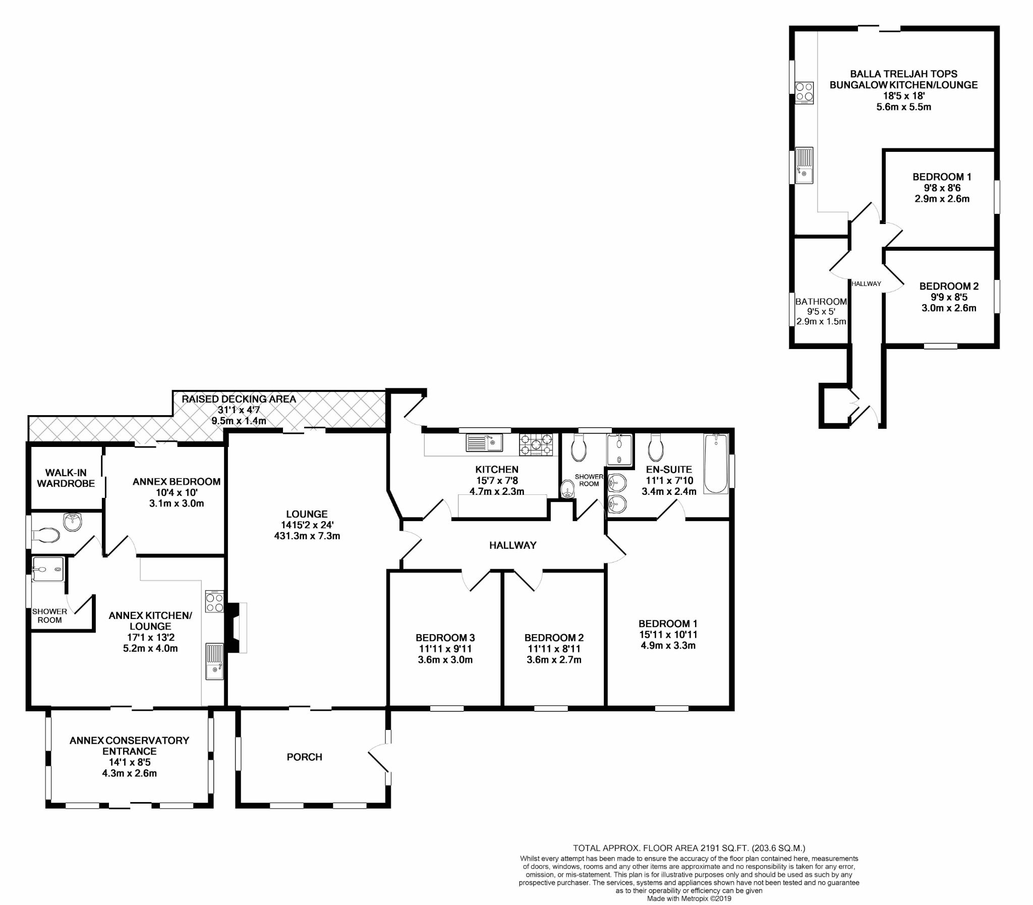 6 bedroom detached bungalow For Sale in Glen Maye - Floorplan 1