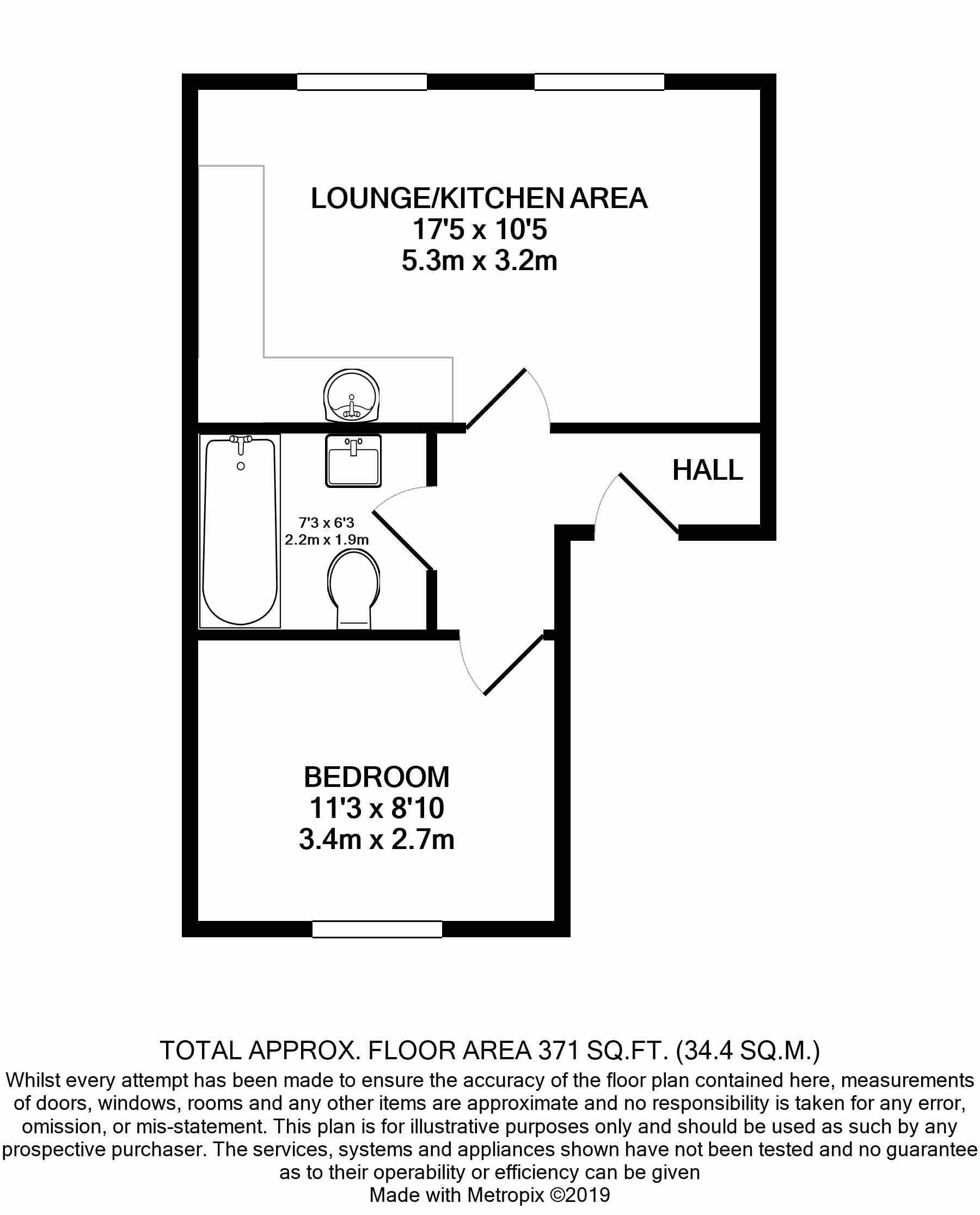 1 bedroom flat flat/apartment For Sale in Douglas - Floorplan 1