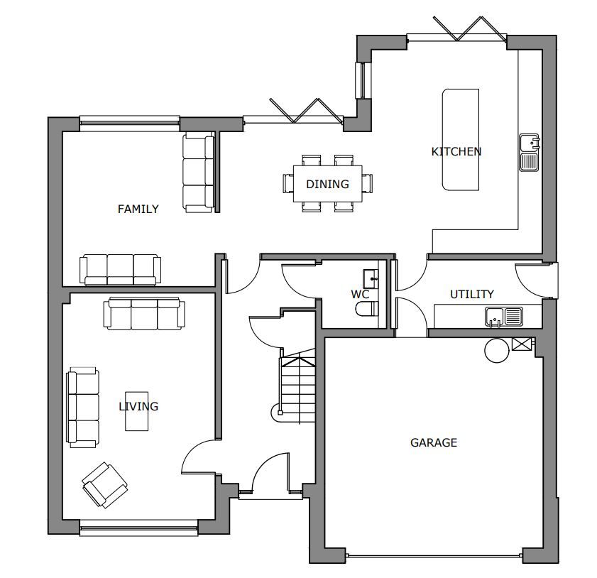 5 bedroom detached house For Sale in Glen Vine - Floorplan 1