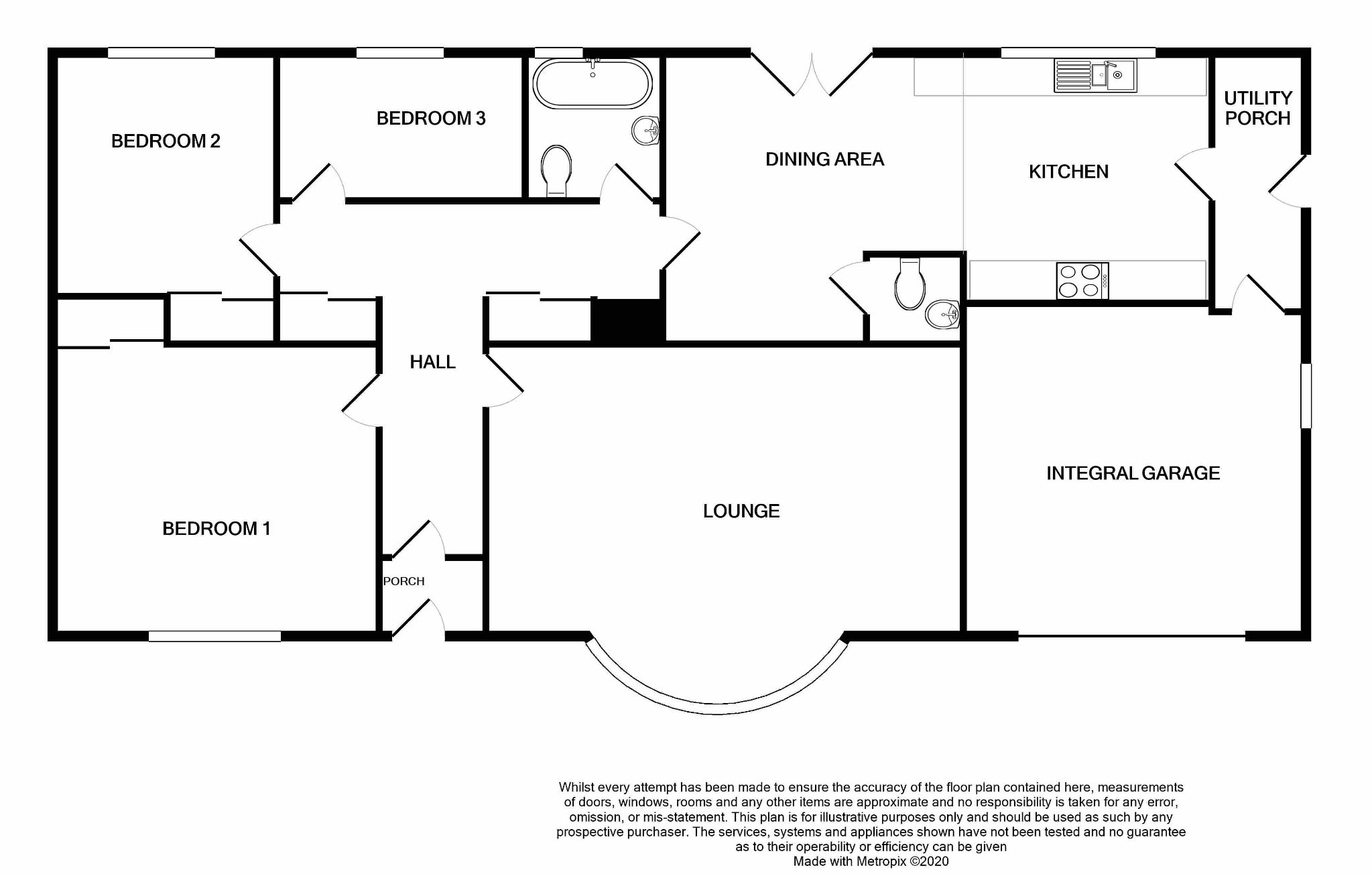 3 bedroom detached bungalow For Sale in Ballabeg - Floorplan 1