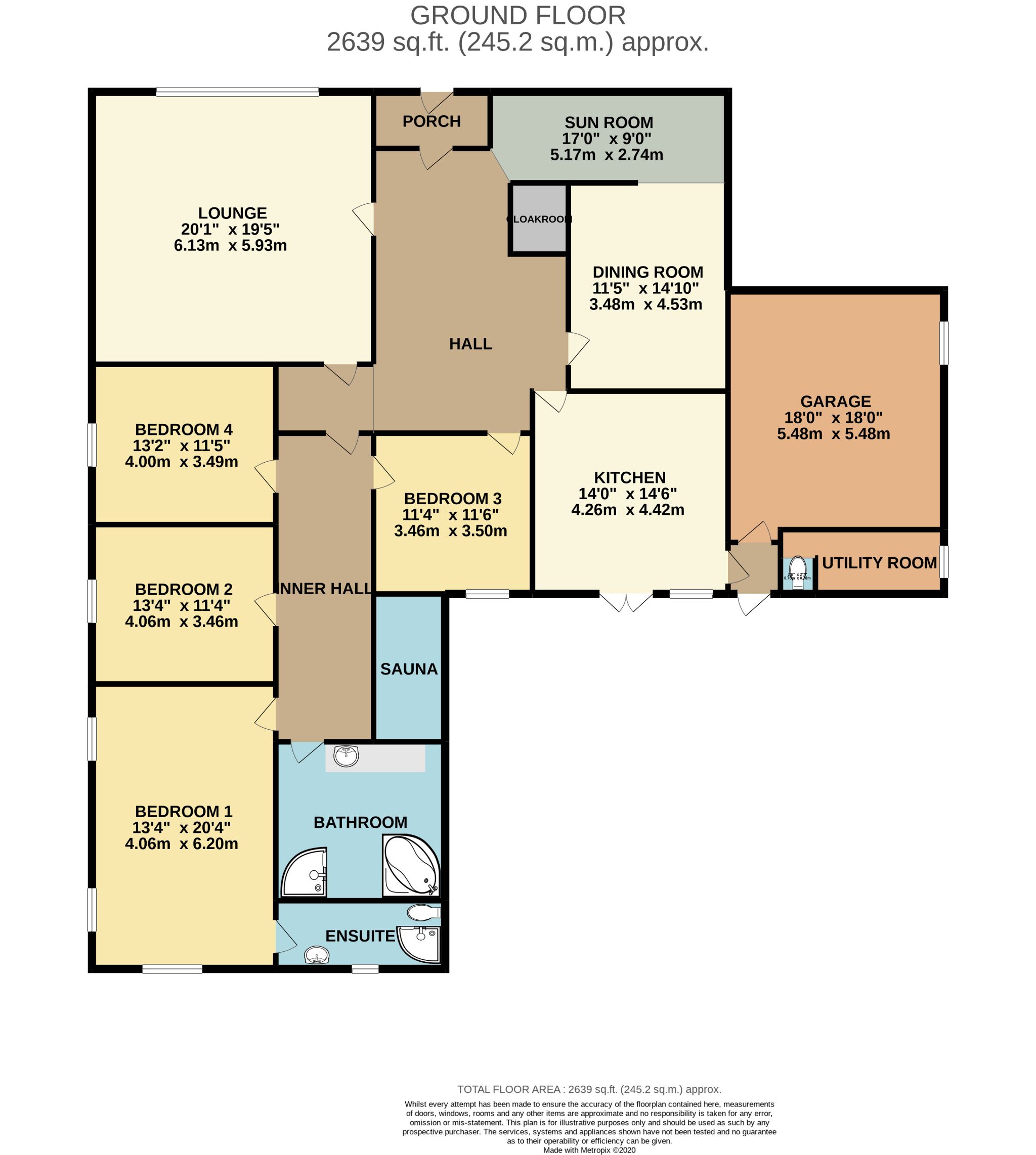 4 bedroom detached bungalow For Sale in Colby - Floorplan 1