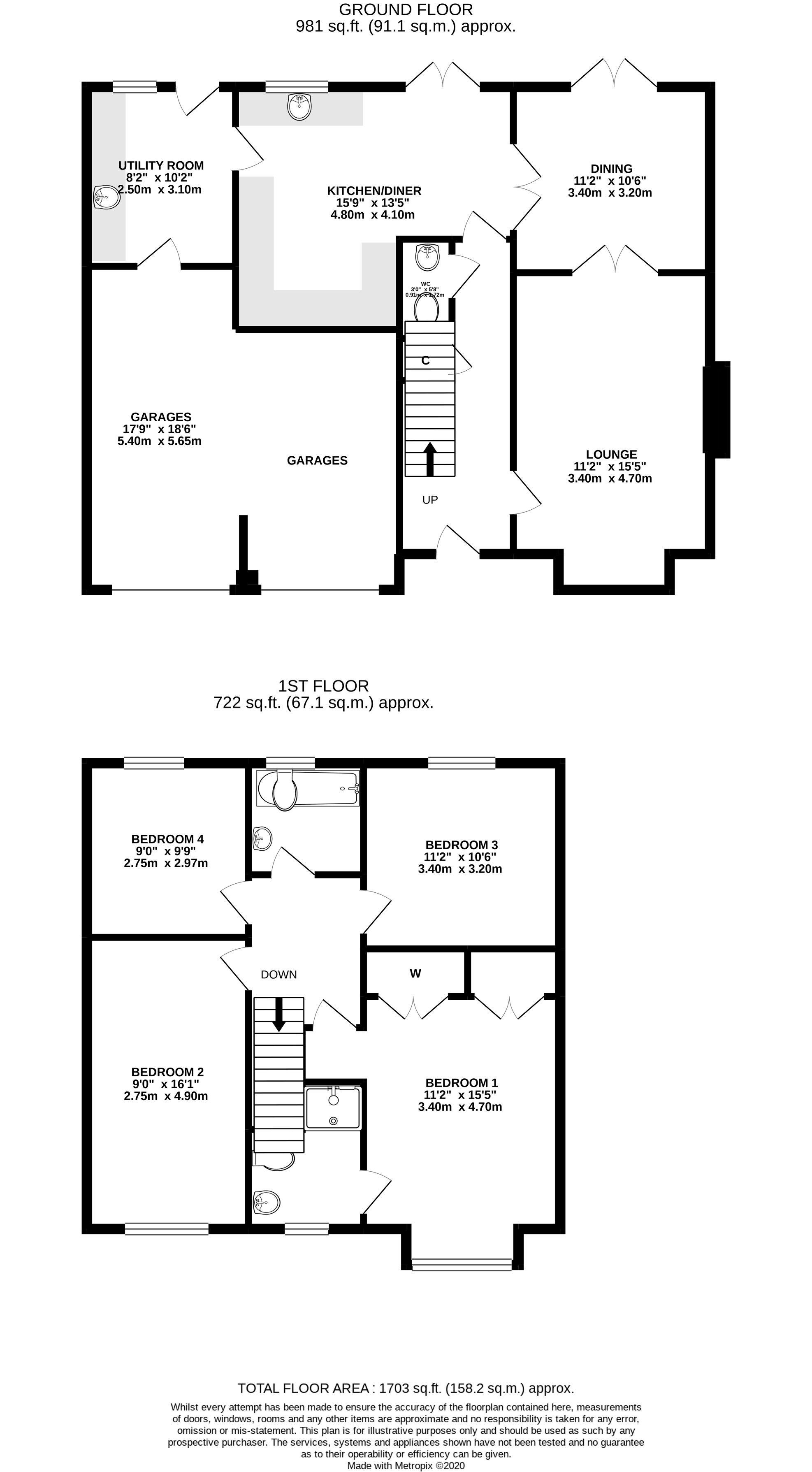 4 bedroom detached house Sale Agreed in Peel - Floorplan 1